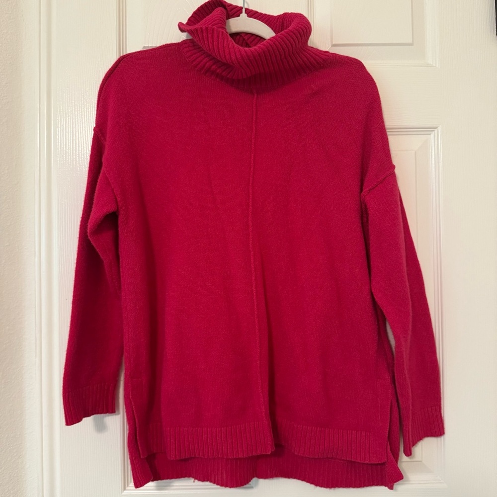 Alfani Vibrant pink Knit Pullover turtleneck winter fall office wear blue gray